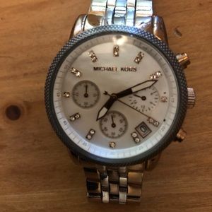 Rose gold and silver Michael Kors watch